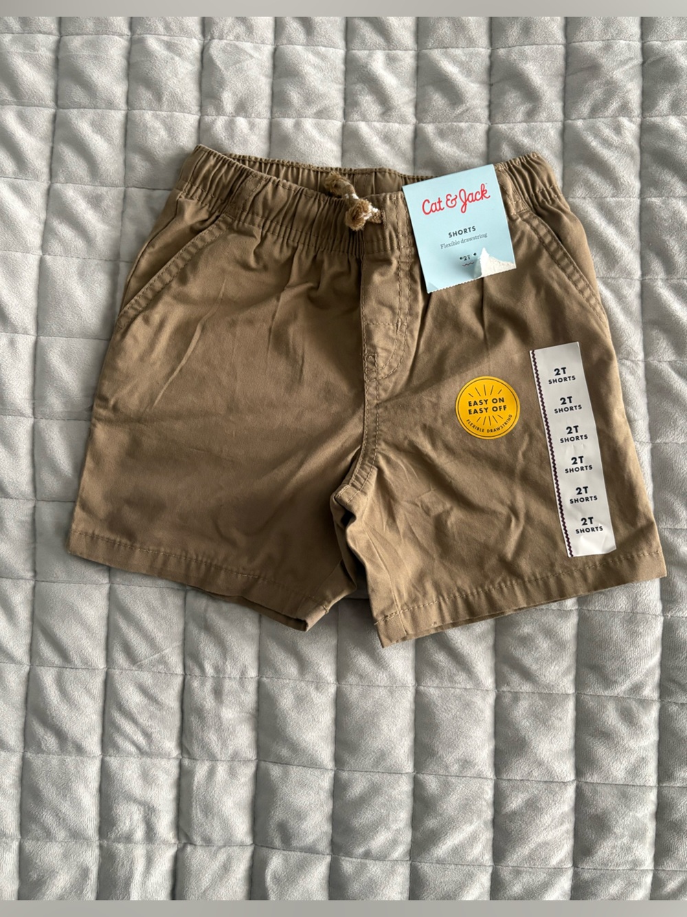 Cat & Jack Tan/Khaki Elastic Waist Shorts Size 2T